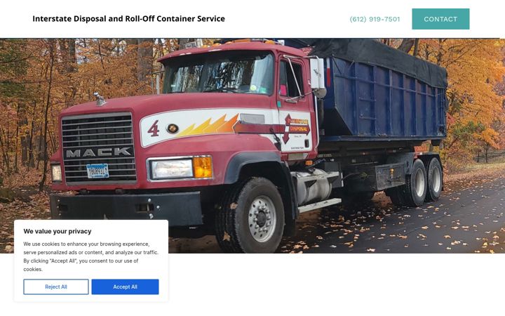 Screenshot of interstatedisposal.com