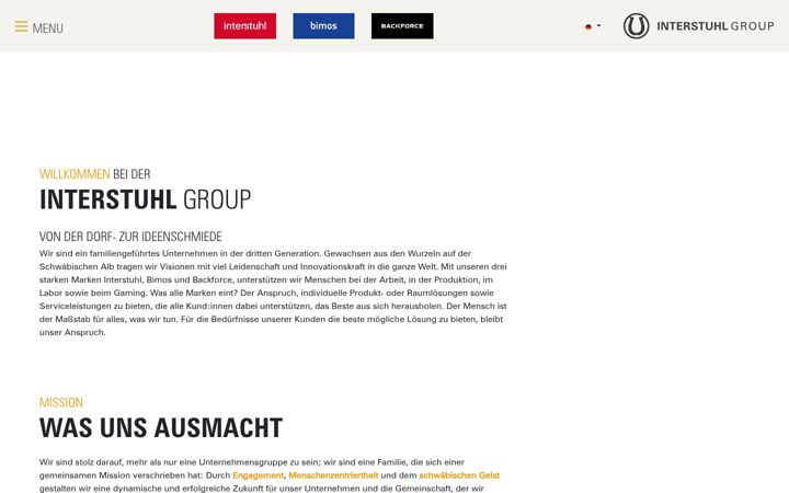 Screenshot of interstuhl-group.com