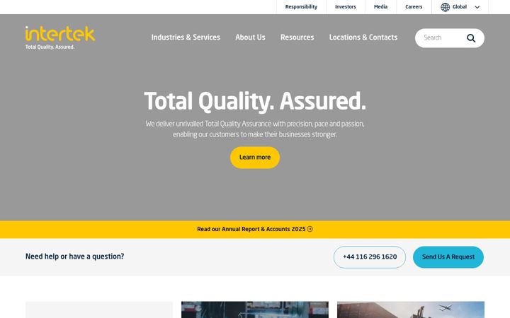 Екранна снимка на intertek.com