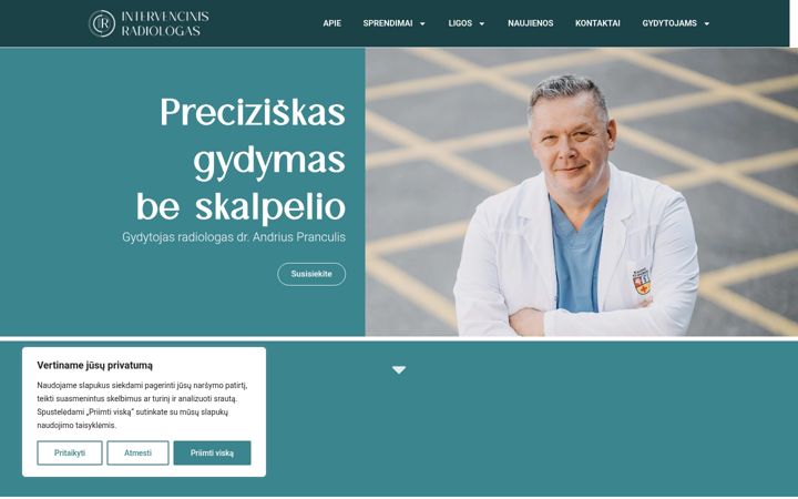 Posnetek zaslona intervencinisradiologas.lt