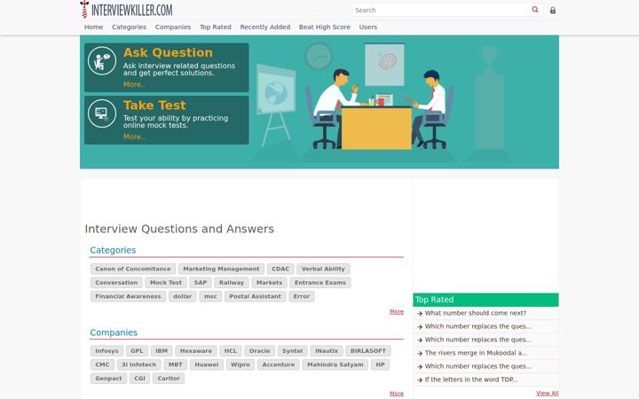 Screenshot of interviewkiller.com