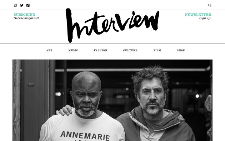 Skærmbillede af interviewmagazine.com