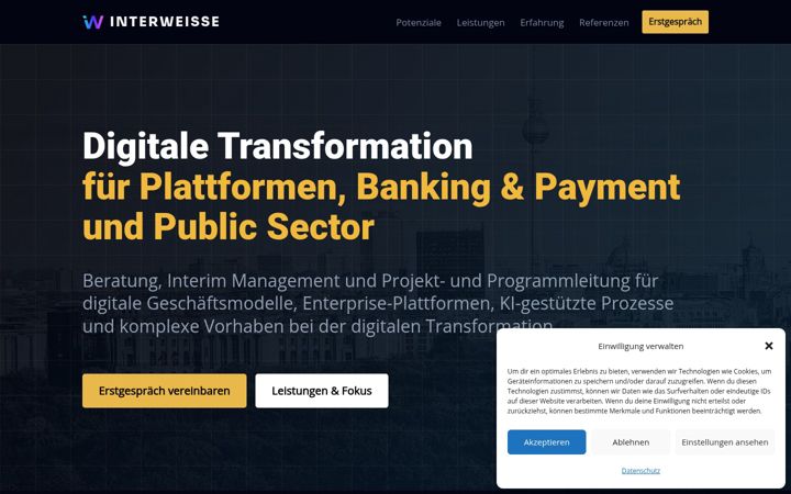 Screenshot of interweisse.de