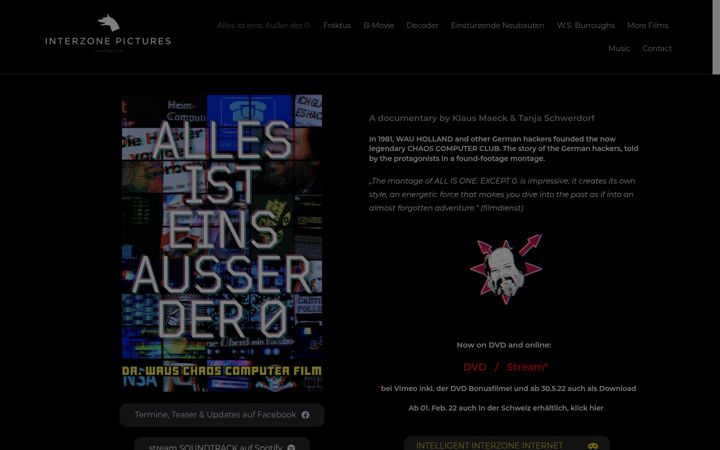 Screenshot of interzone-pictures.com