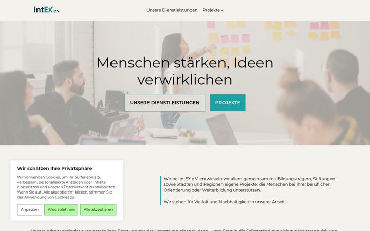 Screenshot of intex-ev.de