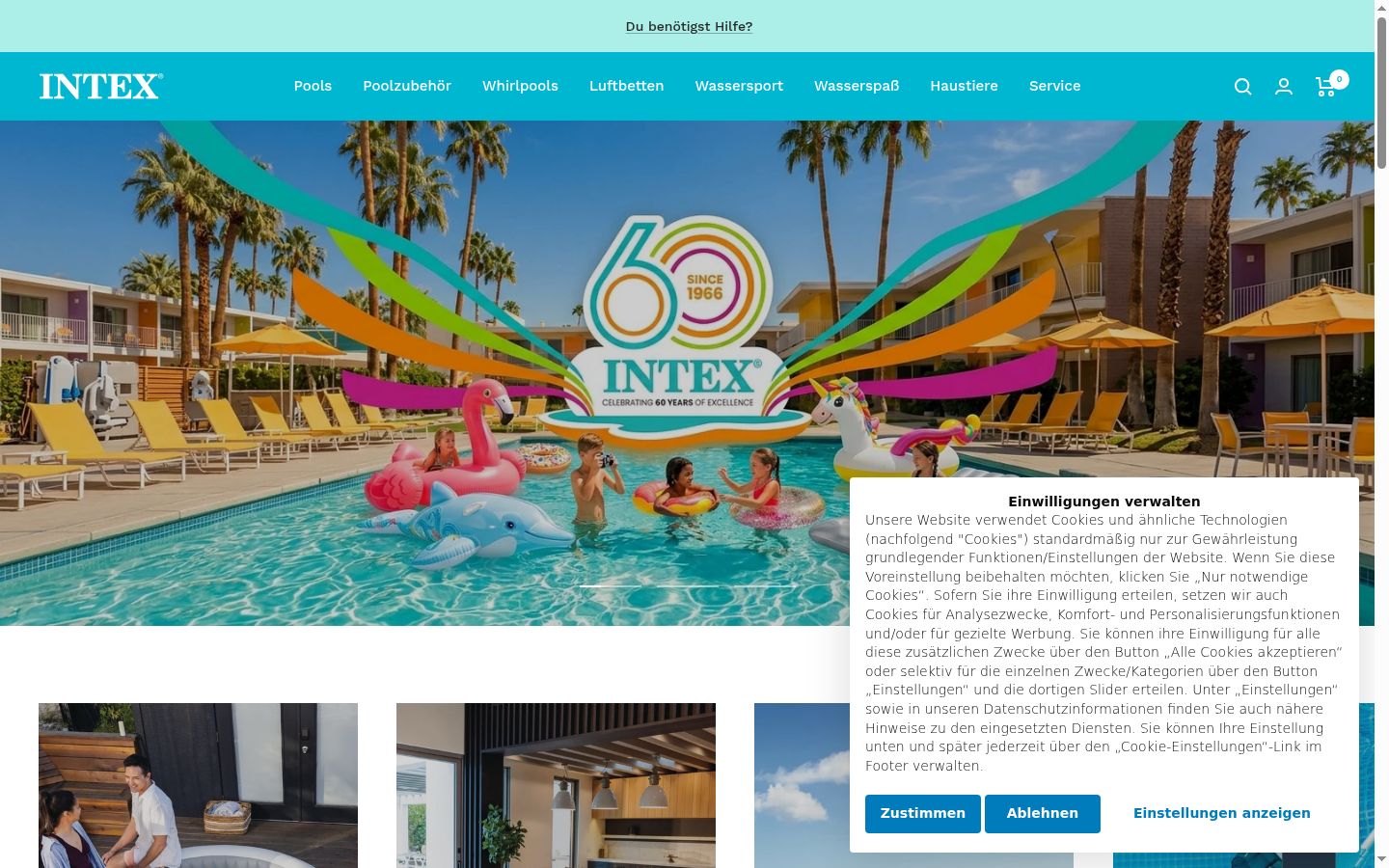 Screenshot del banner di consenso mostrato prima di qualsiasi interazione