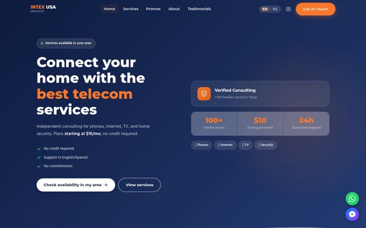 Screenshot of intexusaservices.com