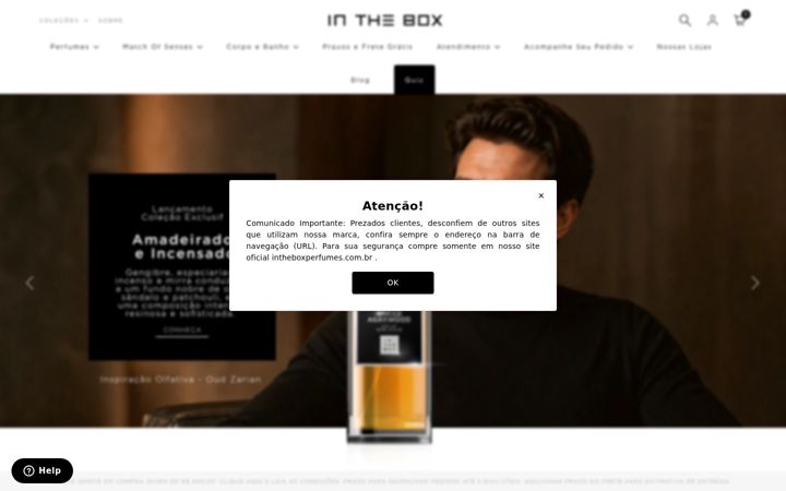 Screenshot of intheboxperfumes.com.br