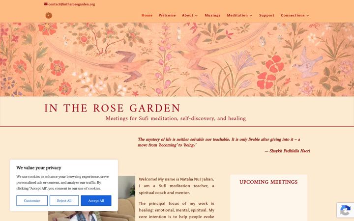 Screenshot of intherosegarden.org