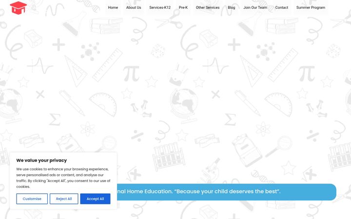 Screenshot of inthomeeducation.com