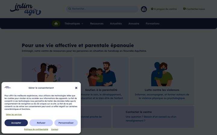 Screenshot of intimagir-nouvelle-aquitaine.org