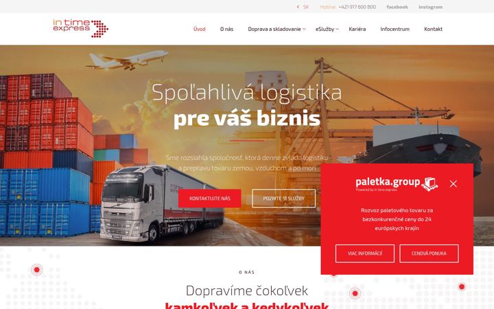 Screenshot of intime-express.com