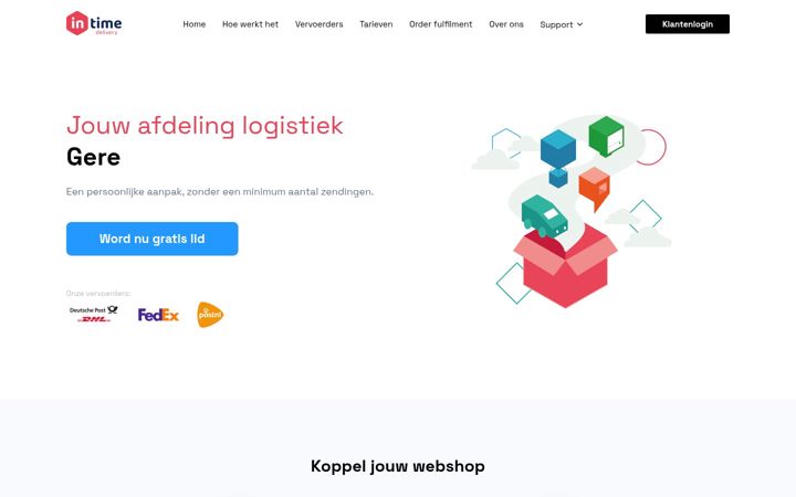 Screenshot of intime.delivery