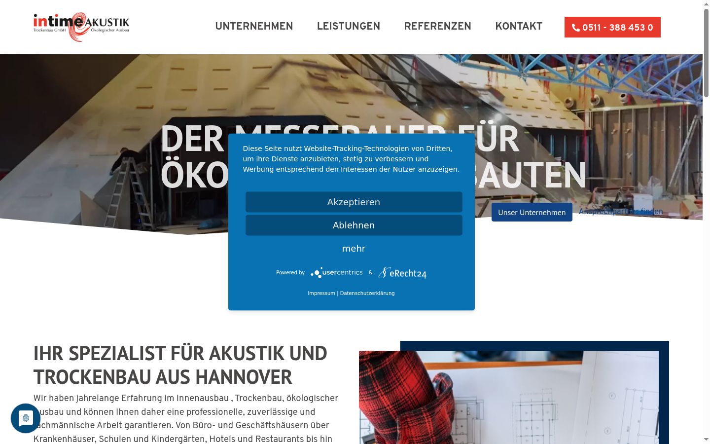 Screenshot del banner di consenso mostrato prima di qualsiasi interazione