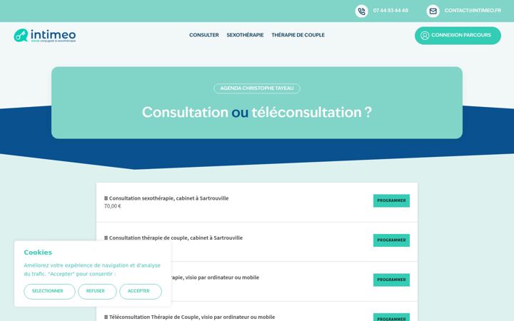 Screenshot of intimeo.fr