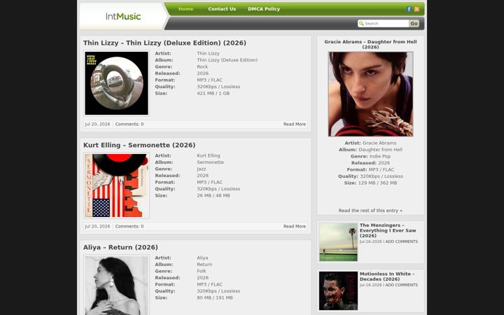 Screenshot of intmusic.net