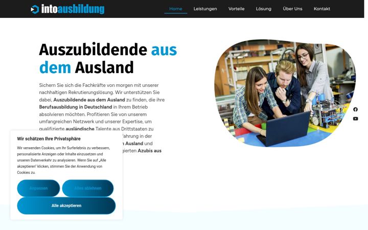Screenshot of intoausbildung.de