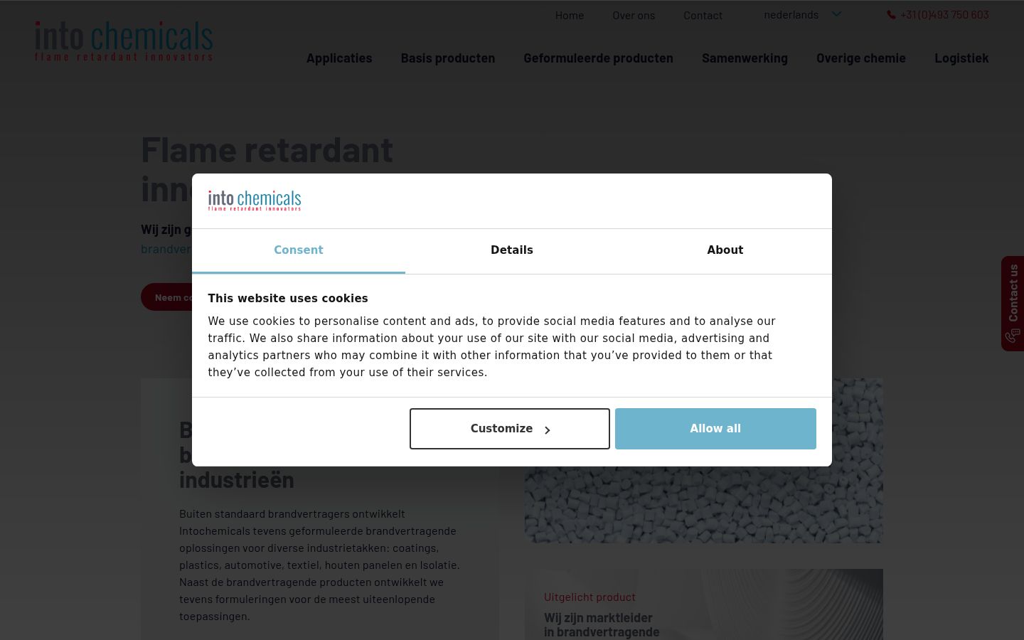 Capture d'écran de la bannière de consentement affichée avant toute interaction