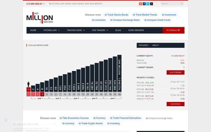 Screenshot of intomillion.com