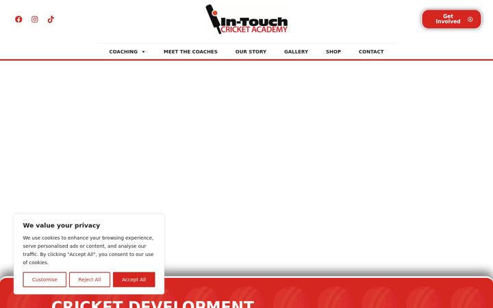 Screenshot of intouchcricket.co.uk
