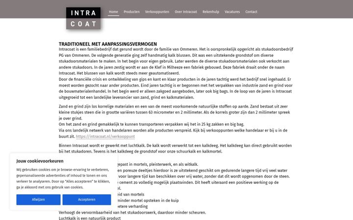 Screenshot of intracoat.nl