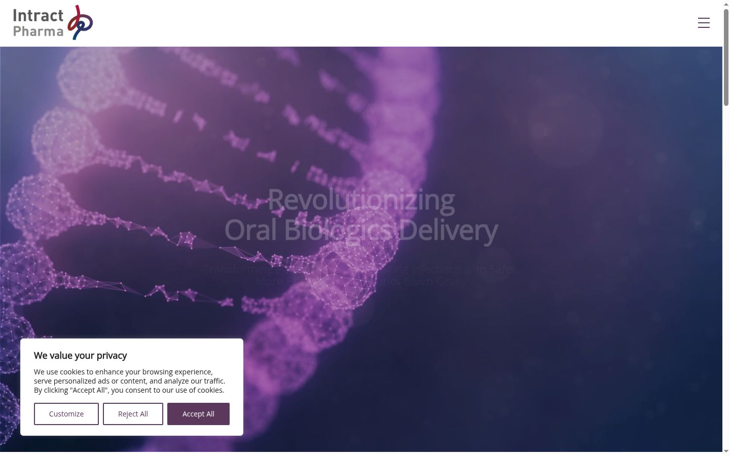 Screenshot del banner di consenso mostrato prima di qualsiasi interazione