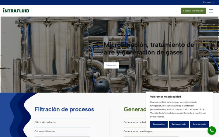 Screenshot of intrafluid.es