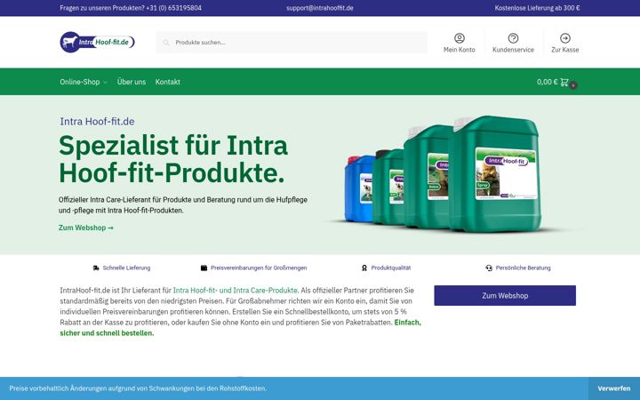 Screenshot of intrahooffit.de