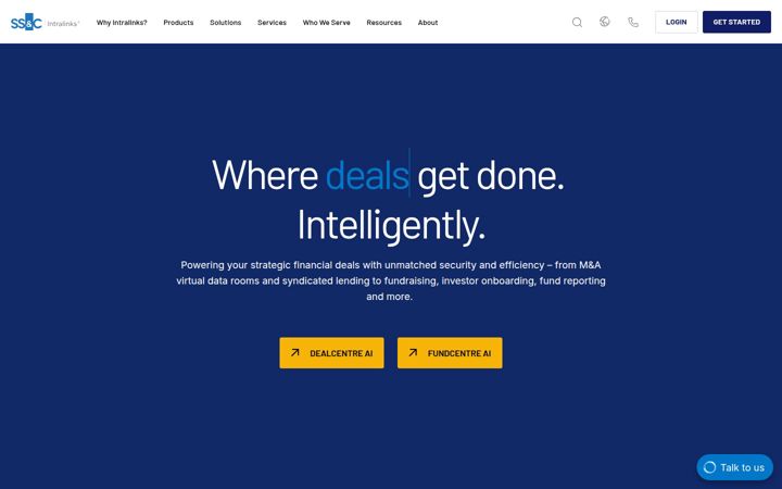 Screenshot of intralinks.com