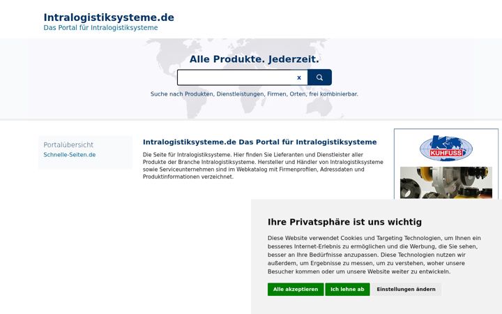 Screenshot of intralogistiksysteme.de