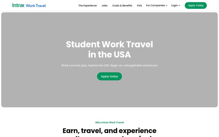 Screenshot of intraxworktravel.com