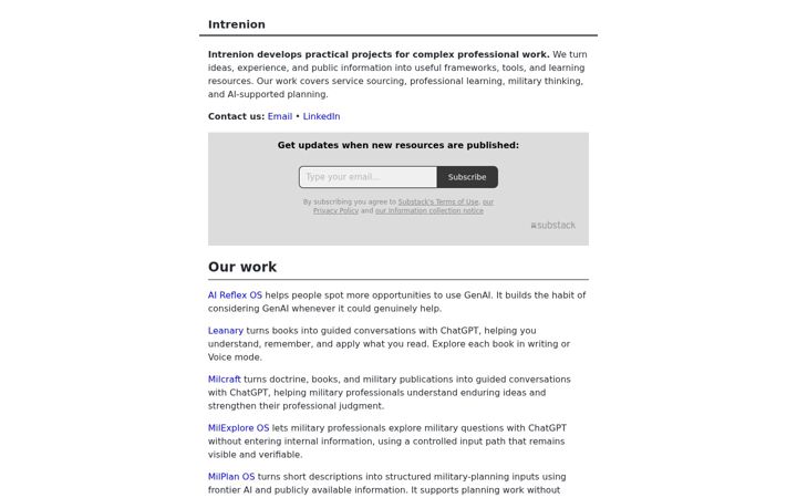 Screenshot of intrenion.com
