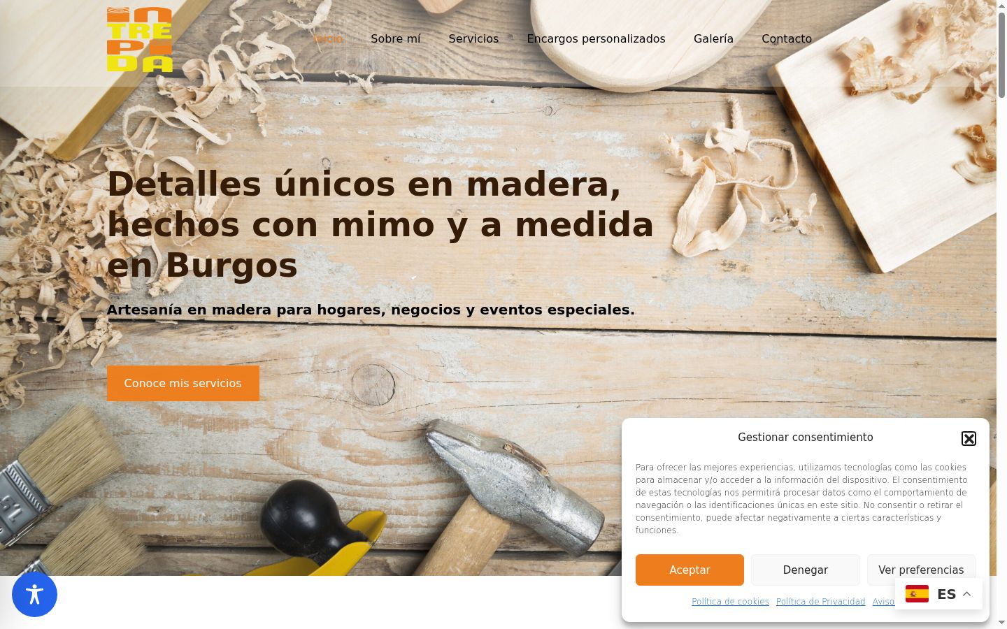 Screenshot of the consent banner shown before any interaction