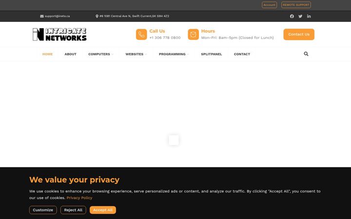Snimka zaslona za intricatenetworks.com