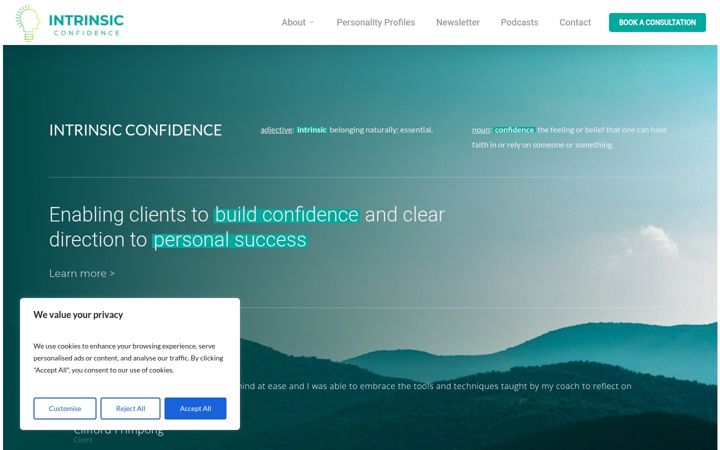 Screenshot of intrinsic-confidence.com