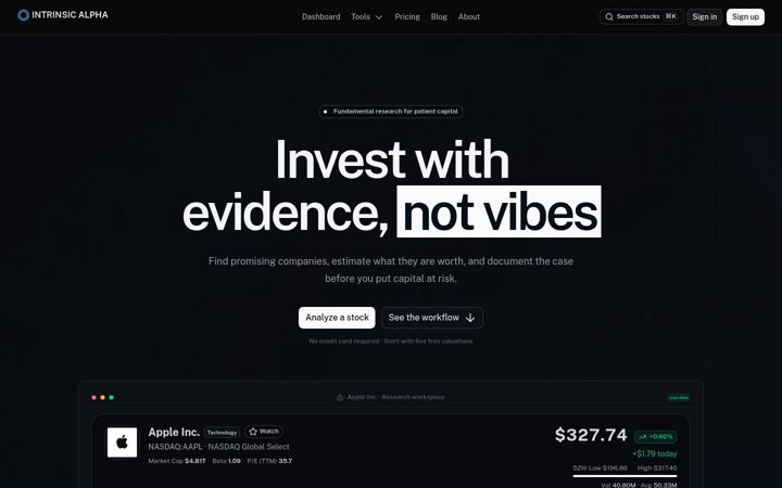 Screenshot of intrinsicalpha.com