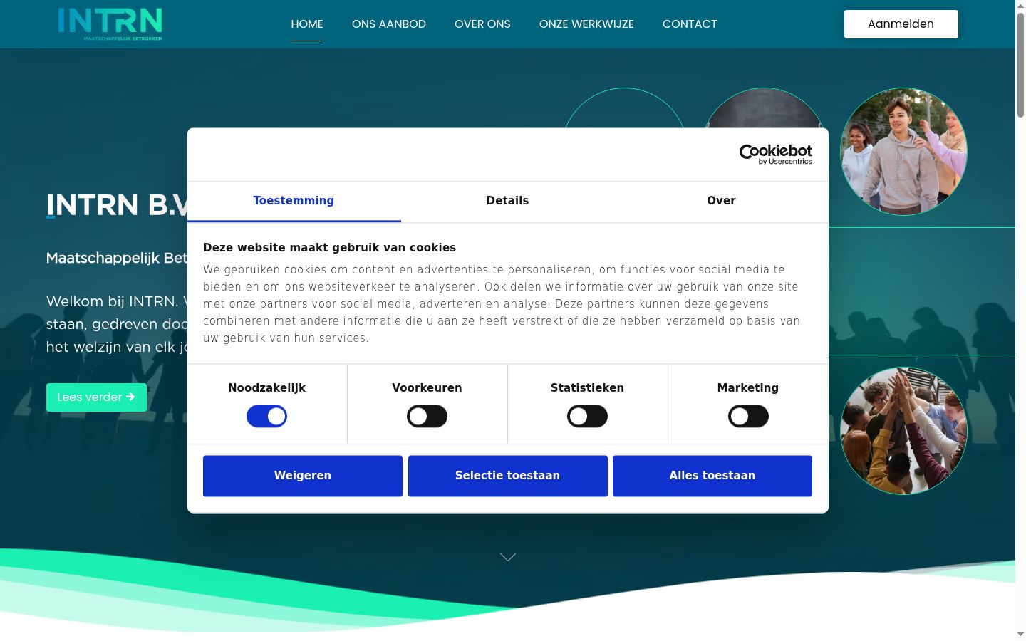 Capture d'écran de la bannière de consentement affichée avant toute interaction