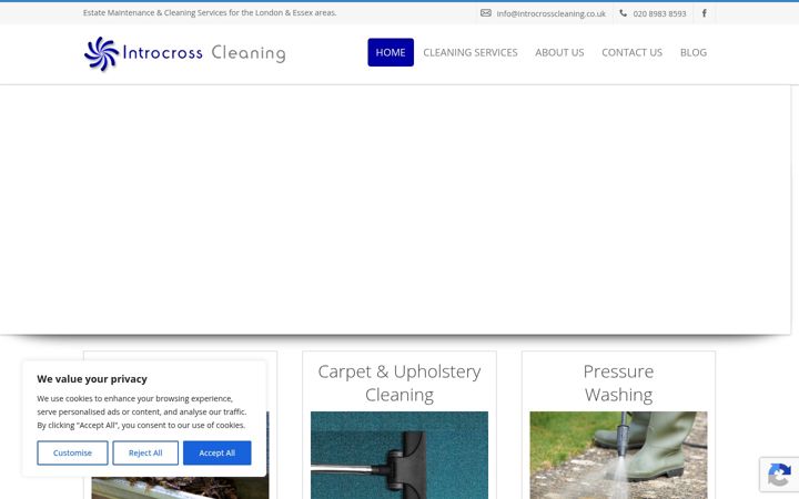 Screenshot of introcrosscleaning.co.uk