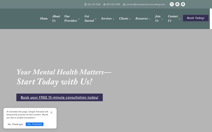Screenshot of introspectioncounseling.com