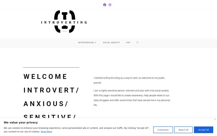 Screenshot of introvertingblog.com