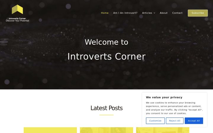 Screenshot of introvertscorner.com