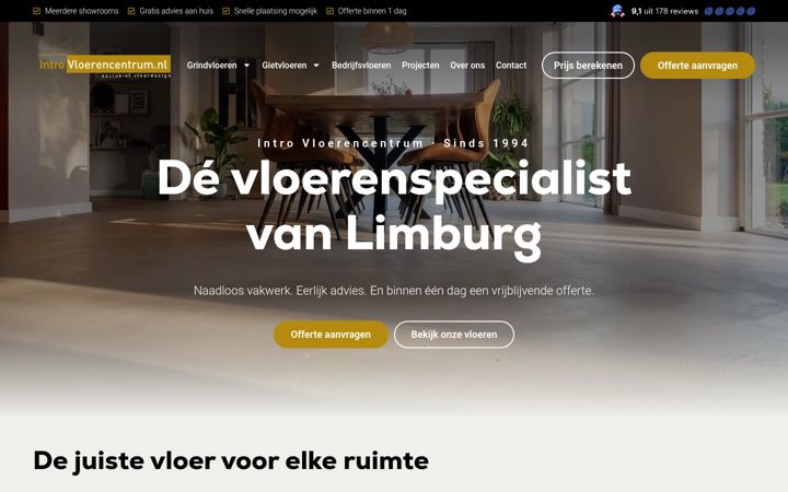 Screenshot of introvloerencentrum.nl