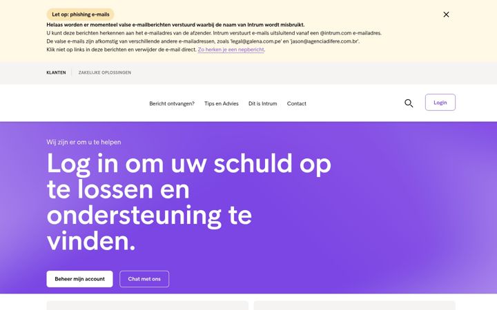 Screenshot of intrum.nl