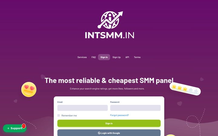 Screenshot of intsmm.in