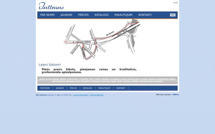 Screenshot stránky inttrans.lv