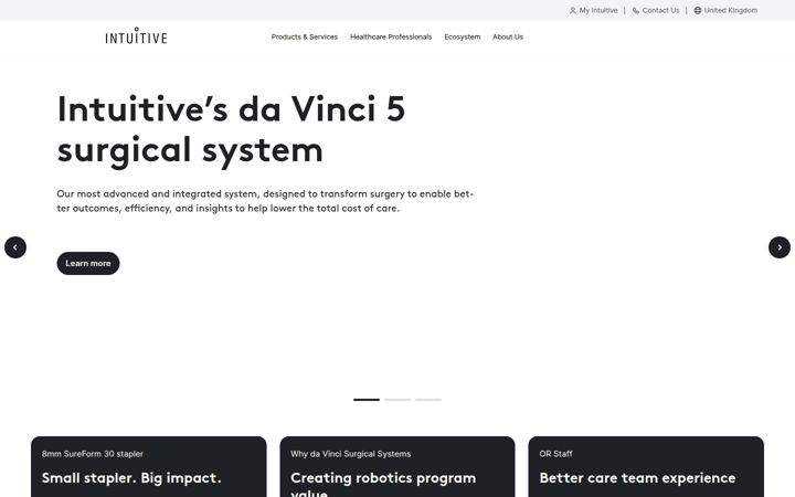 Screenshot van intuitive.com