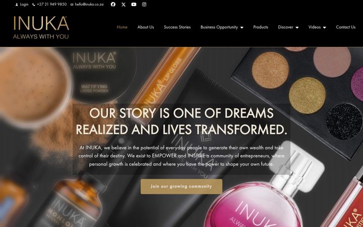 Screenshot von inuka.co.za
