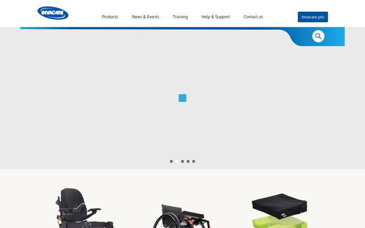 Screenshot of invacare.co.uk