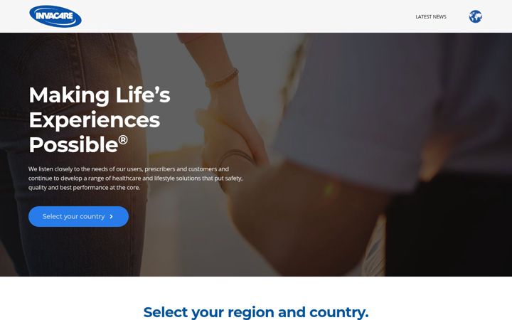 Screenshot of invacare.com