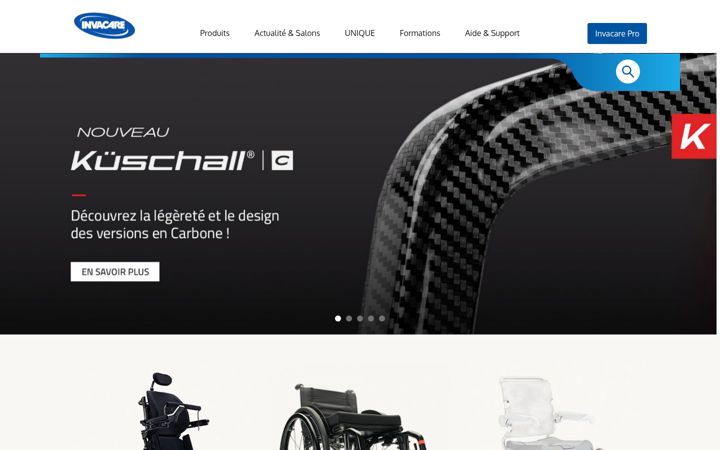 Screenshot of invacare.fr